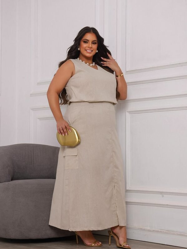 Plus Size - Conjunto de Linho